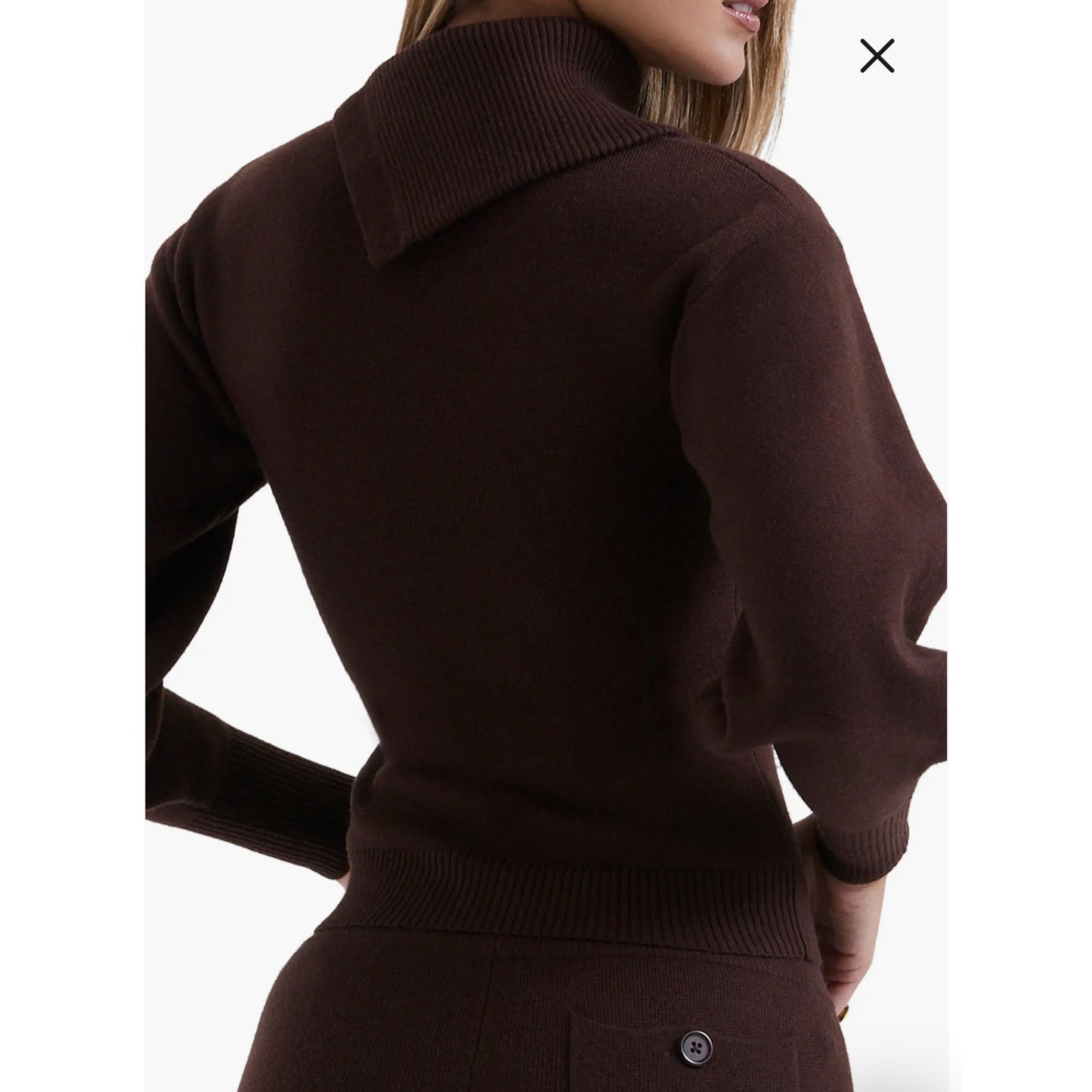 x Adelita Split Cowl Neck Sweater