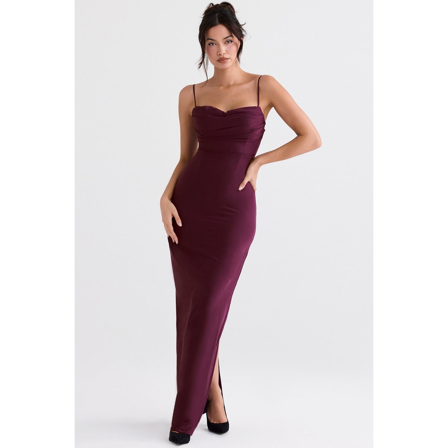House of CB Lani merlot corset maxi dress