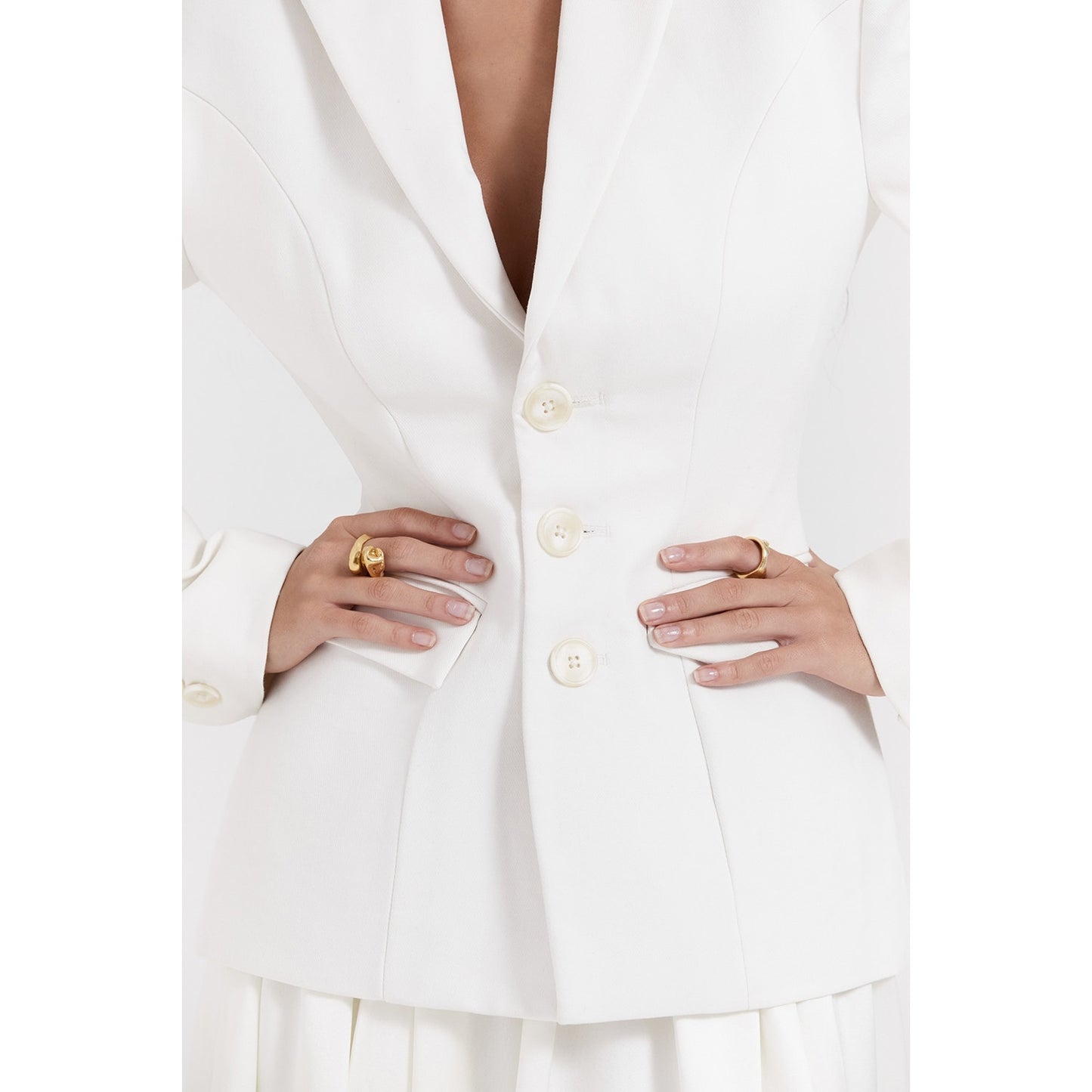 House of CB Sariah ivory contour tailored blazer