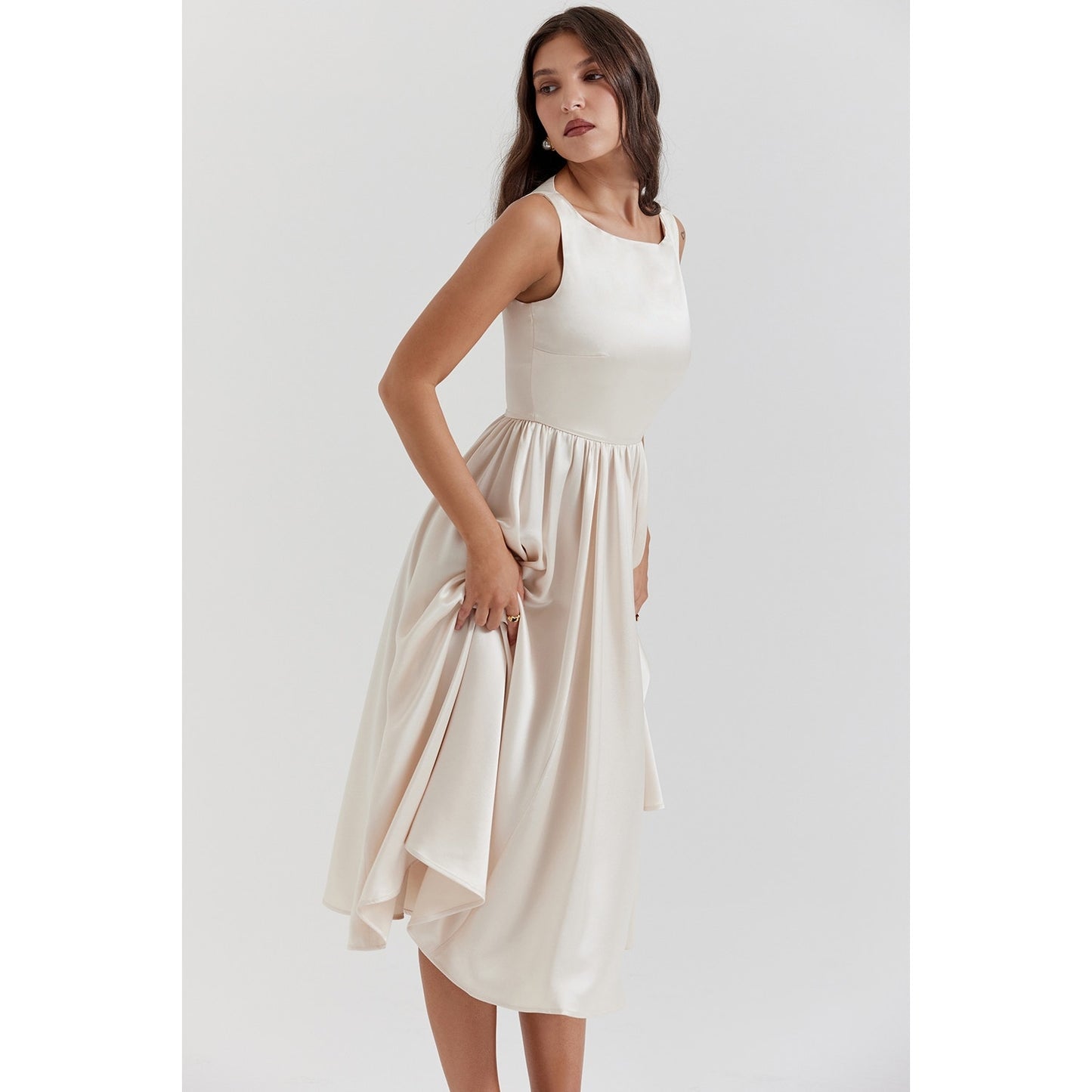 House of CB Shayla vintage cream midi dress