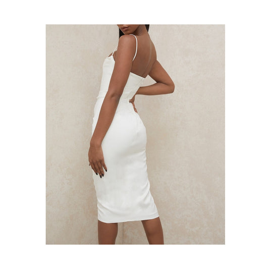 Anja ivory satin corset dress NWOT