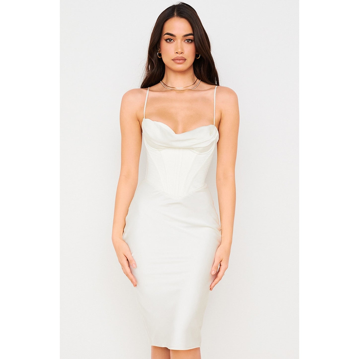 House of CB Myrna Ivory Corset Slip Dress