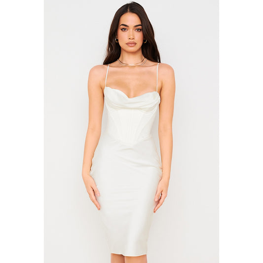 House of CB Myrna Ivory Corset Slip Dress