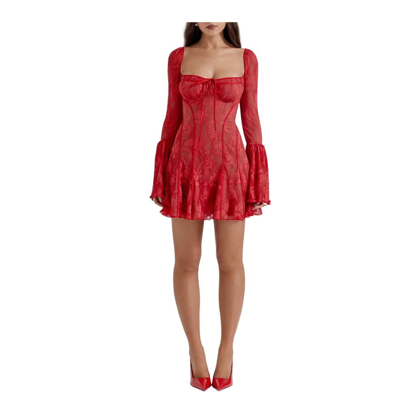 ANALISSA Scarlet Lace Corset Dress NWOT Authentic