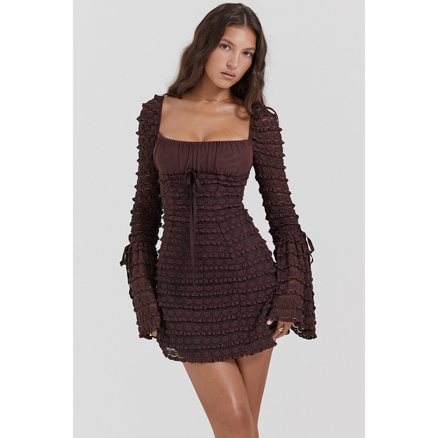 House of CB Marisa Espresso Lace Dress
