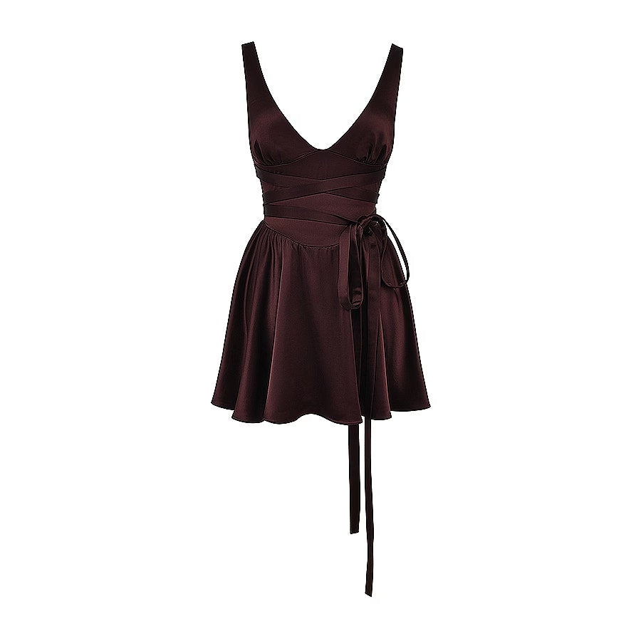 SHIEMA House of CB MediumRICH BROWN MINI DRESS USD $239