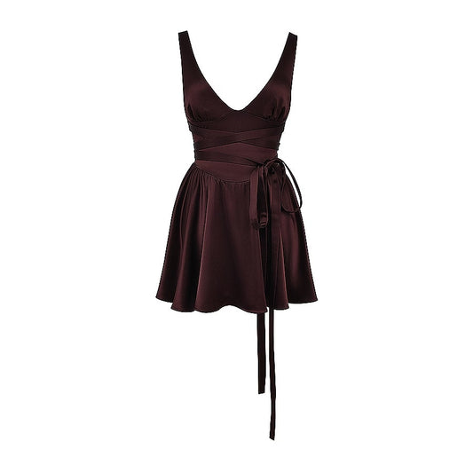 SHIEMA House of CB MediumRICH BROWN MINI DRESS USD $239