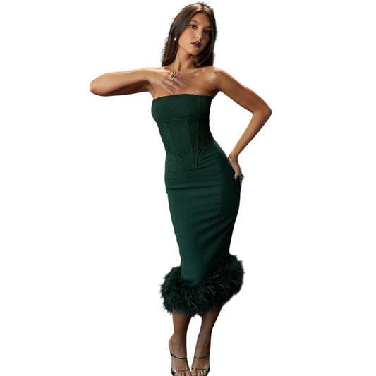 FIONULA House OF CB
Emerald Green Strapless Corset Dress