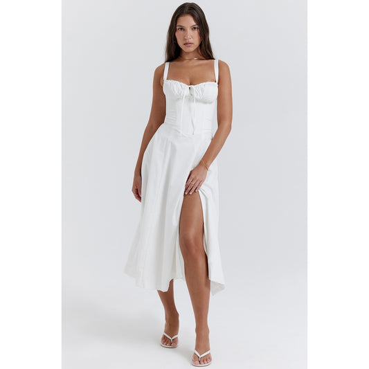 House of CB Carmen white bustier sundress