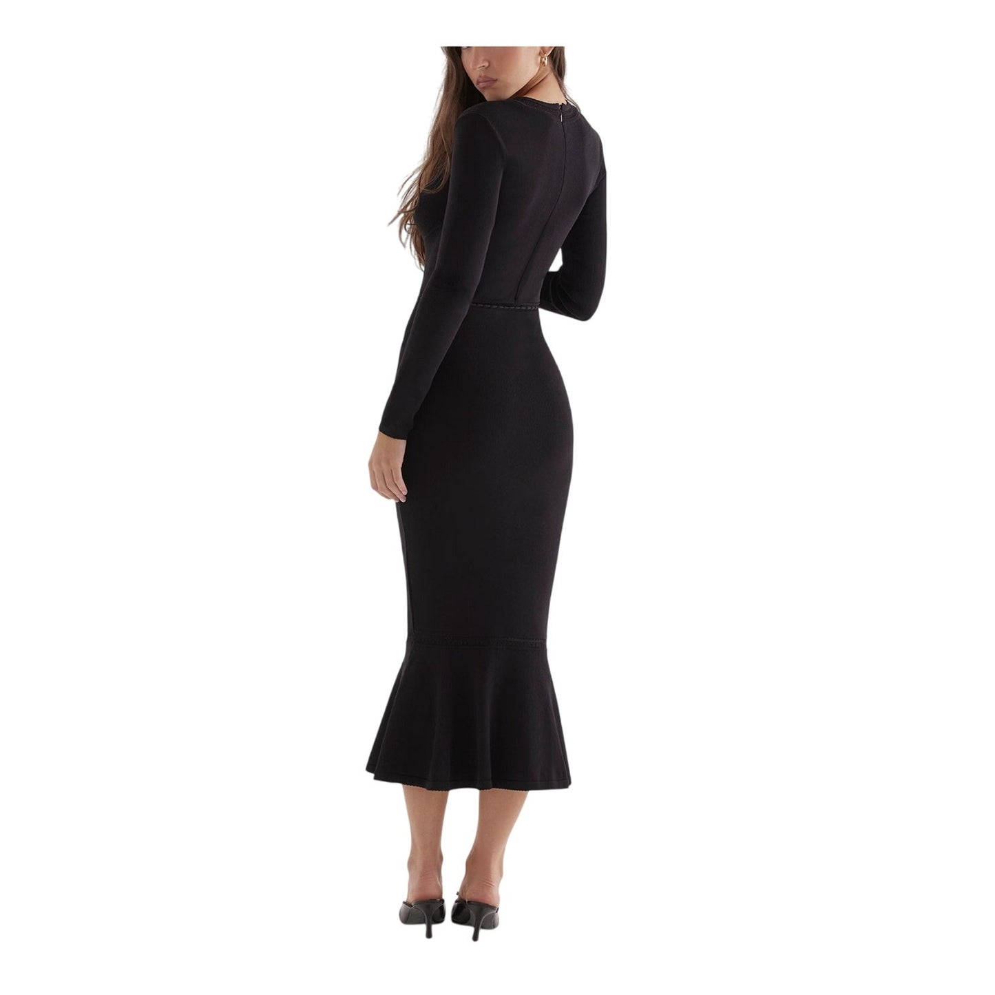 Sasha black dainty knit midi dress NWOT Authentic
