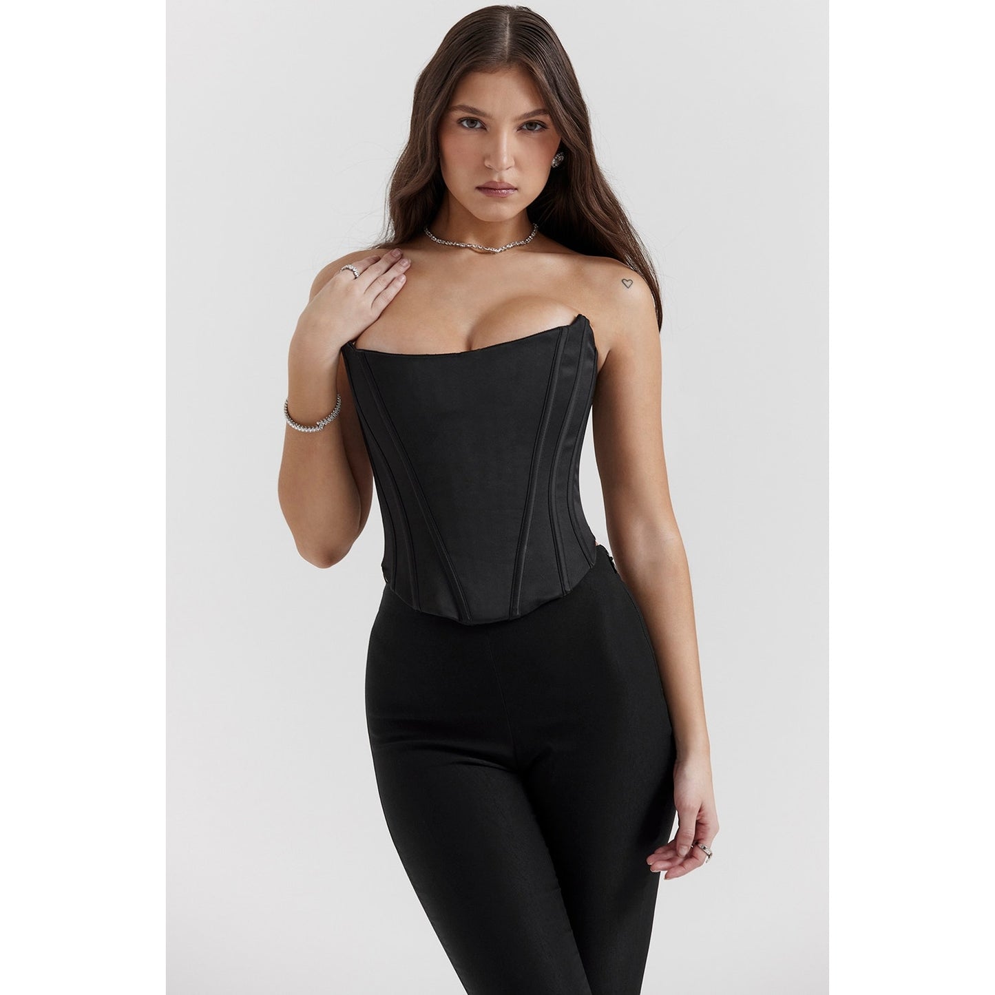 House of CB Genevieve Black Lace Back Corset