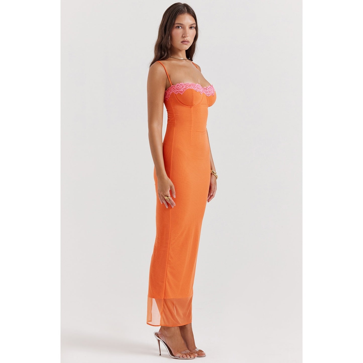 House of CB Aiza flame orange maxi dress