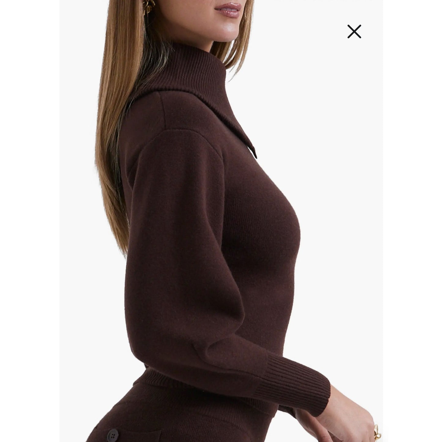 x Adelita Split Cowl Neck Sweater