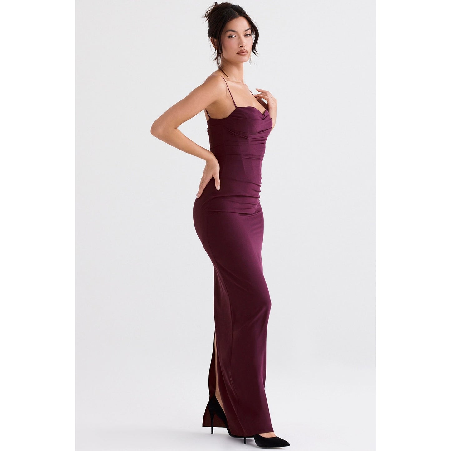 House of CB Lani merlot corset maxi dress