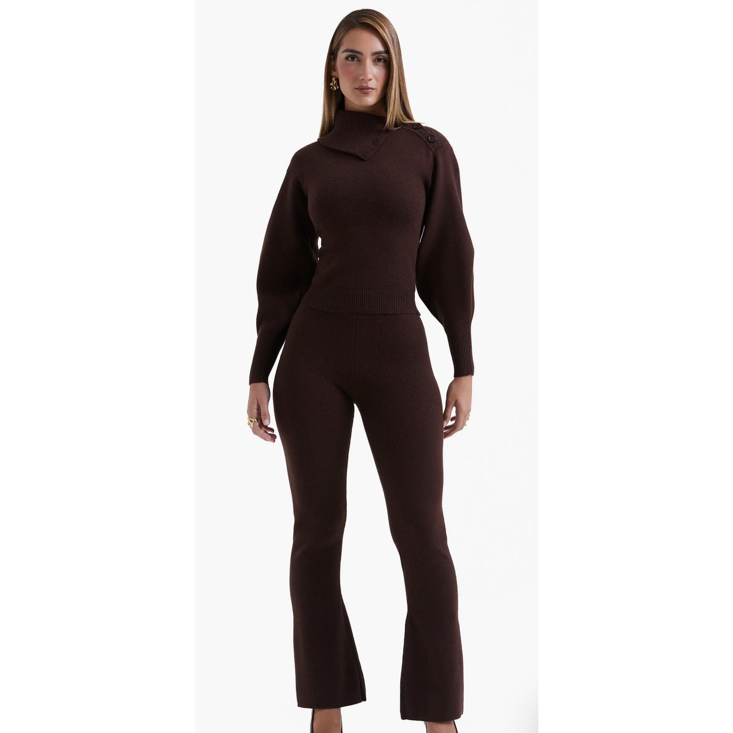 x Adelita Split Cowl Neck Sweater