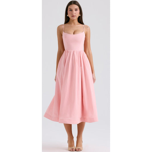 LOLITA ROSE PINK COTTON CORSET SUNDRESS House of CB