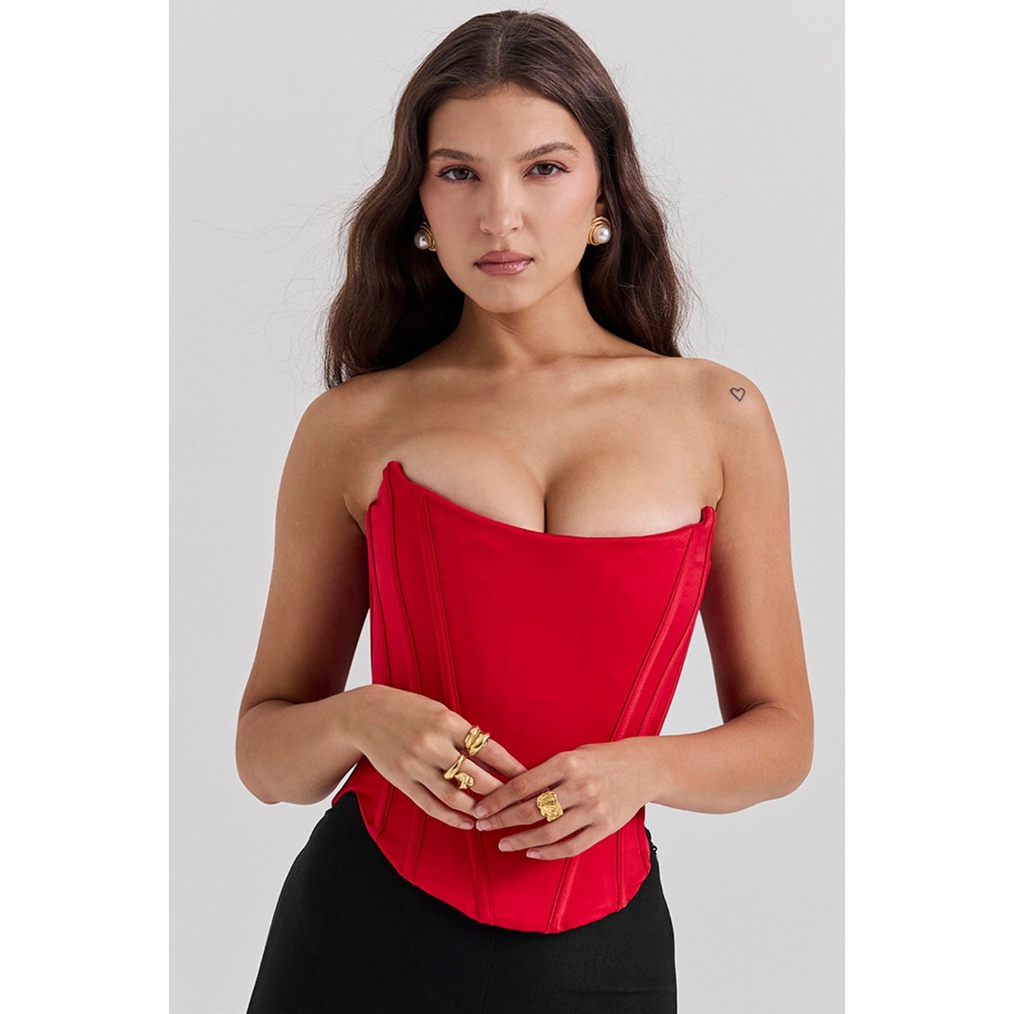 House of CB Scarlet Satin Lace Back Corset