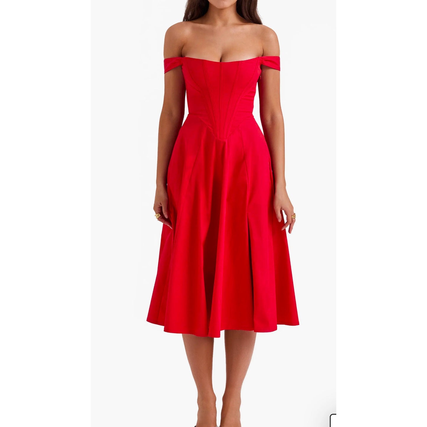 House of CB Saira Floral Lace-Up Corset Cocktail Dress