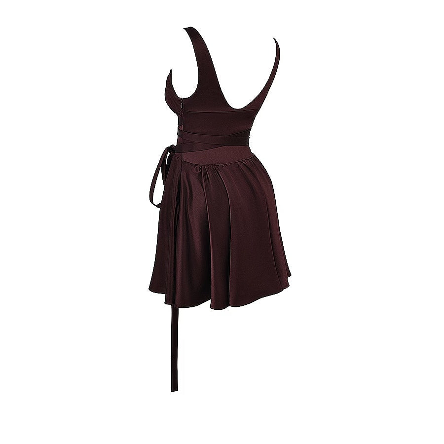 SHIEMA House of CB MediumRICH BROWN MINI DRESS USD $239