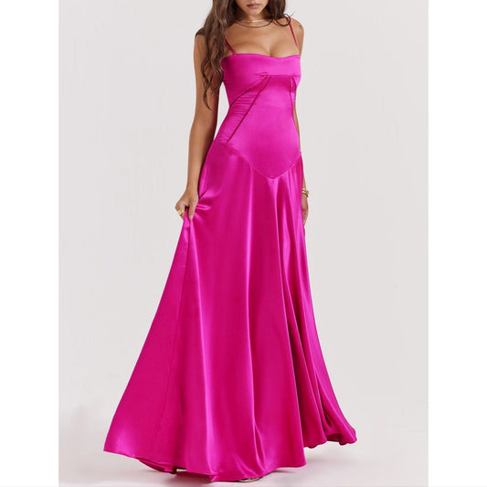 Anabella fuchsia lace up maxi dress Authentic