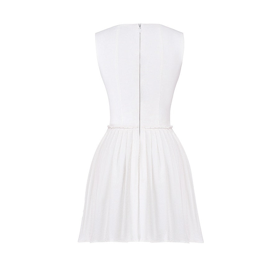 House of CB Cupid White Pleated Mini Dress