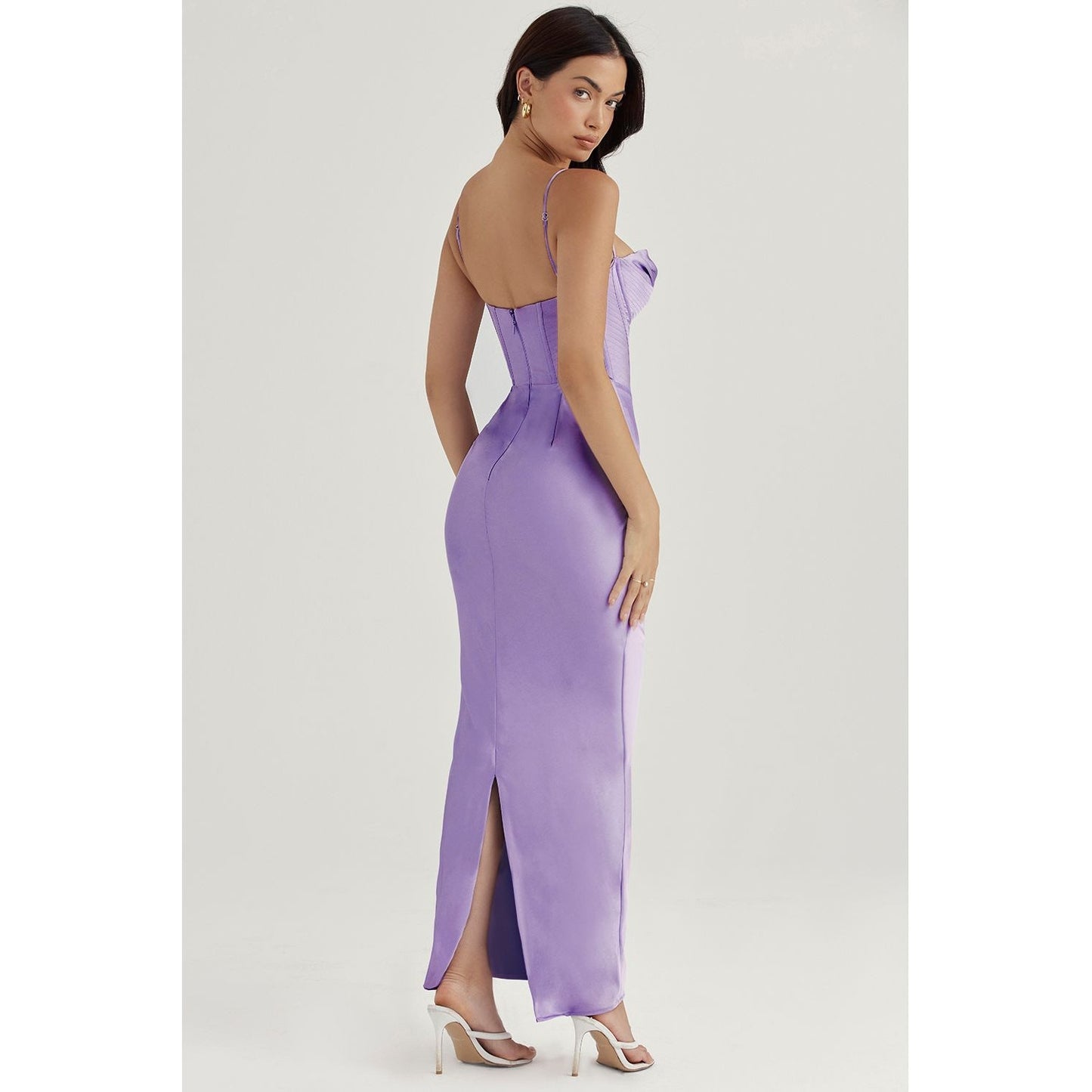 House of CB CHARMAINE Lavender Corset Maxi Dress