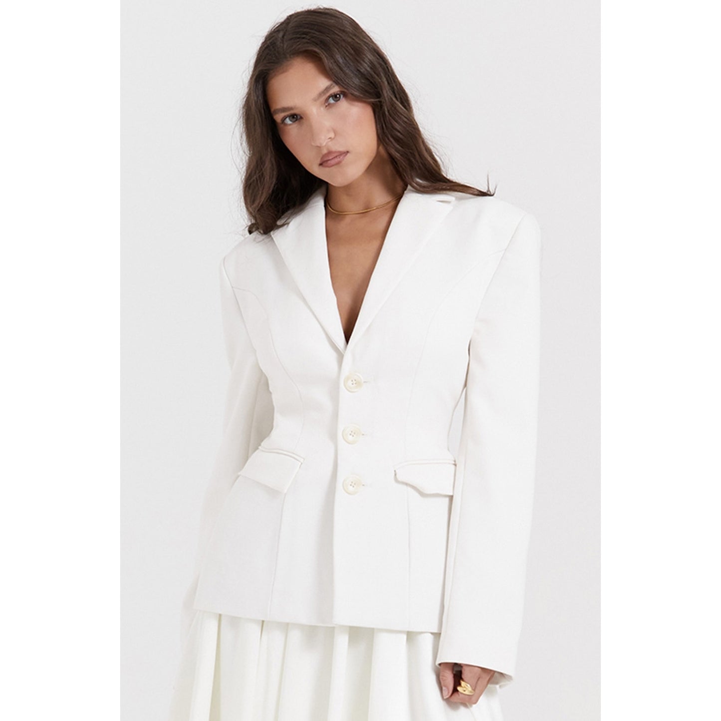 House of CB Sariah ivory contour tailored blazer