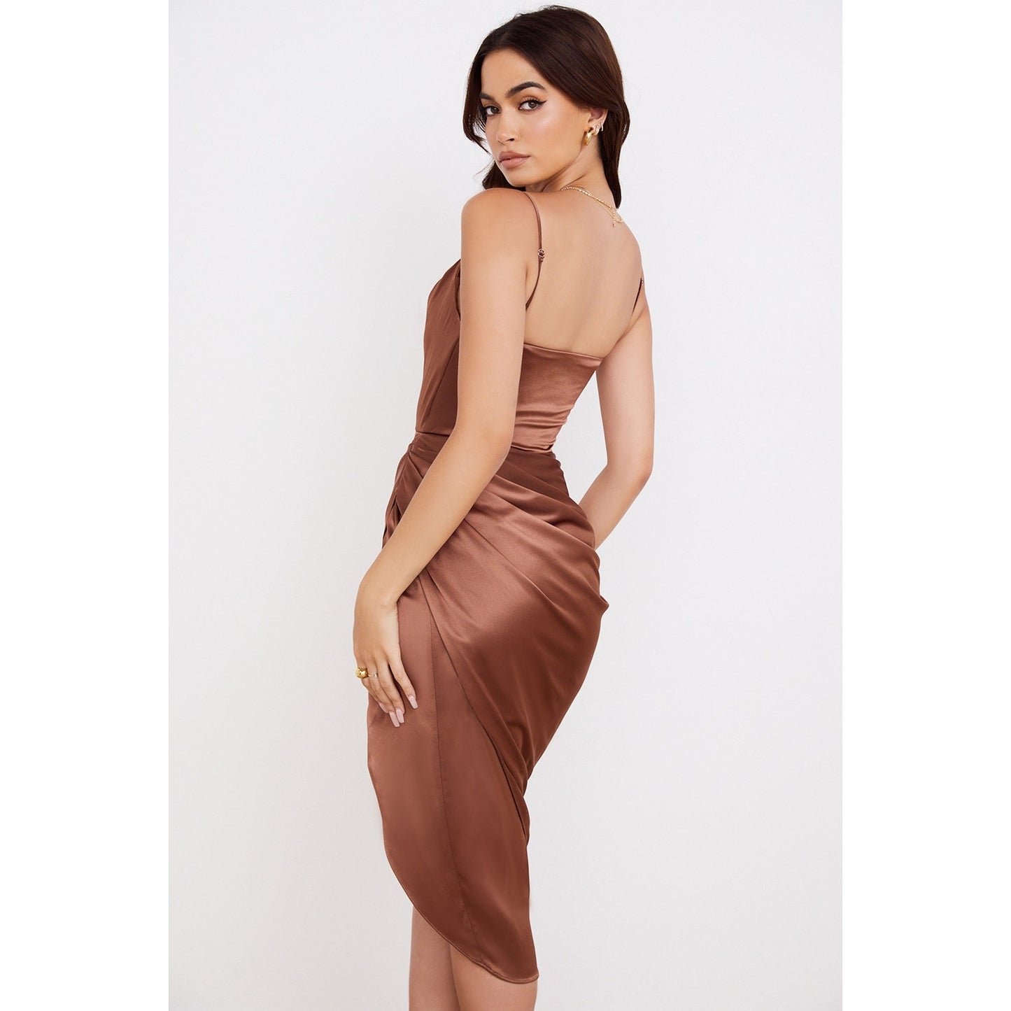 House of CB Reva Toffee Satin Balcony Corset Dress