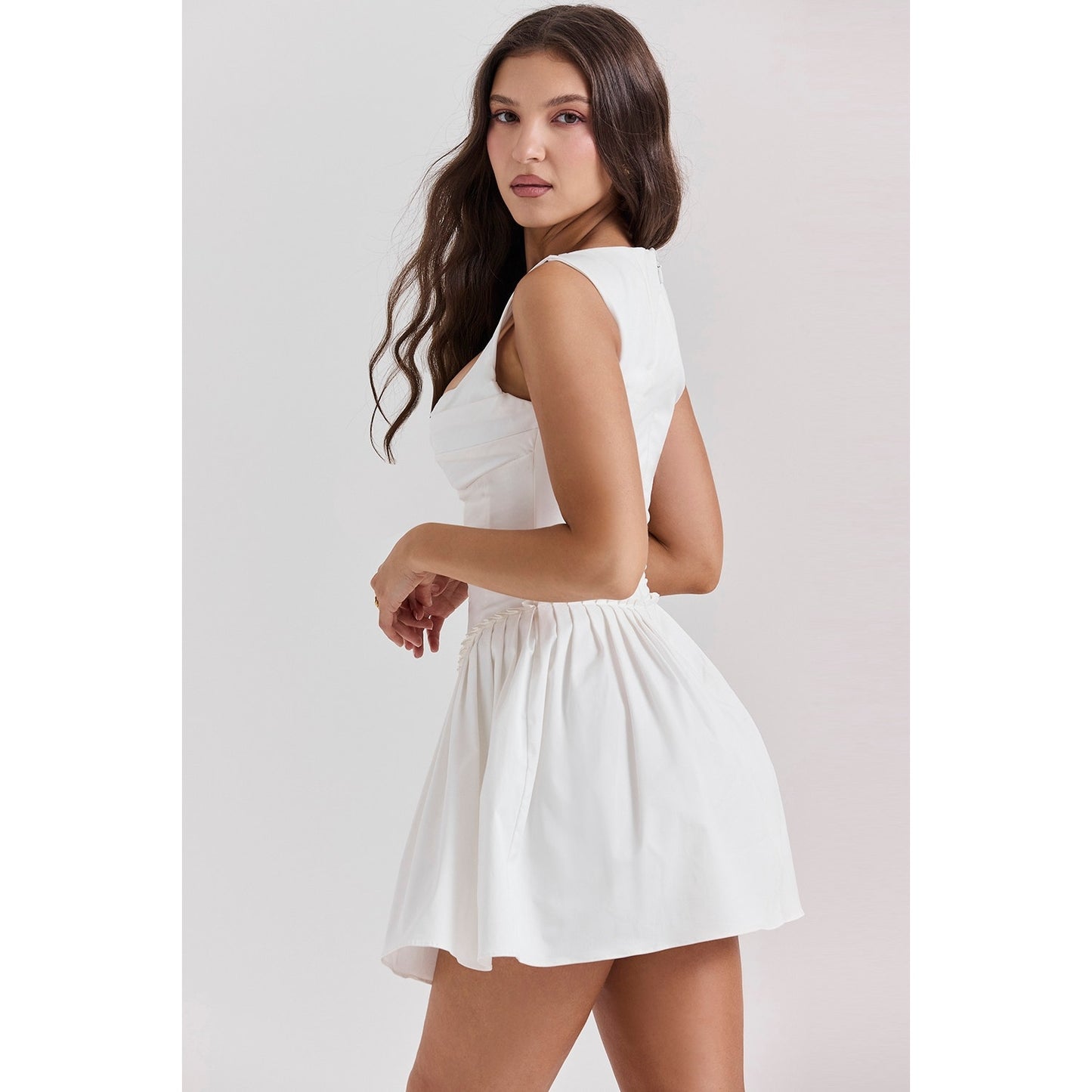 House of CB Cupid White Pleated Mini Dress