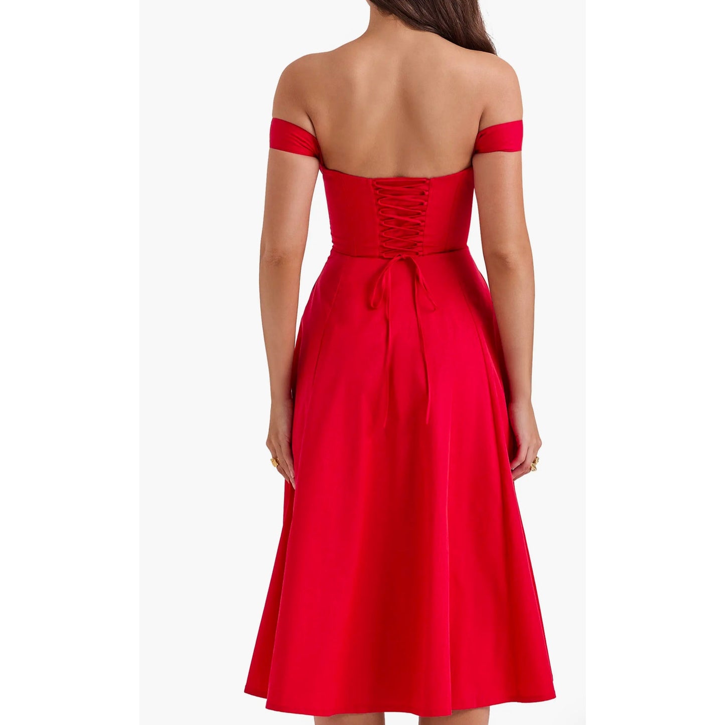 House of CB Saira Floral Lace-Up Corset Cocktail Dress