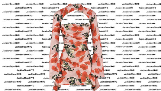 TOIRA House of CB ROSE PRINT DRAPED CORSET DRESS