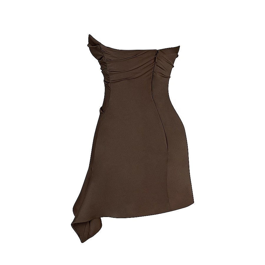 JASMINE Chocolate Draped Strapless Corset Dress House of CB