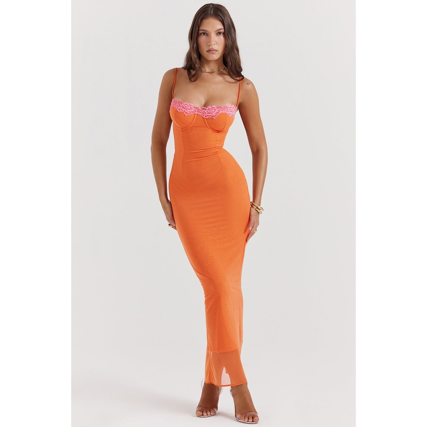 House of CB Aiza flame orange maxi dress