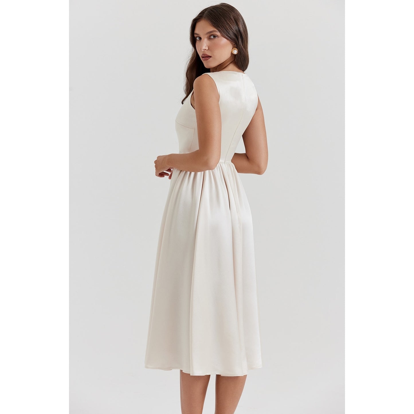 House of CB Shayla vintage cream midi dress