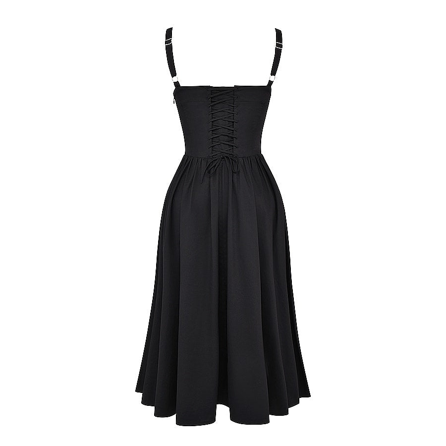 House of CB Tatiana Black Midi Sundress
