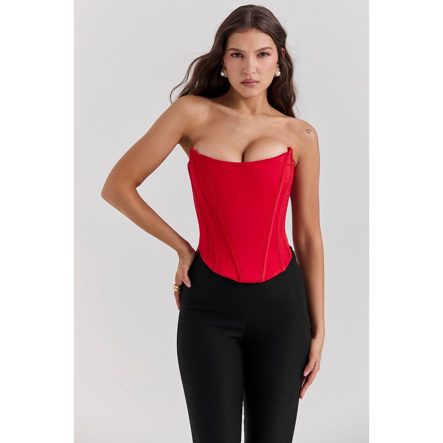 House of CB Scarlet Satin Lace Back Corset
