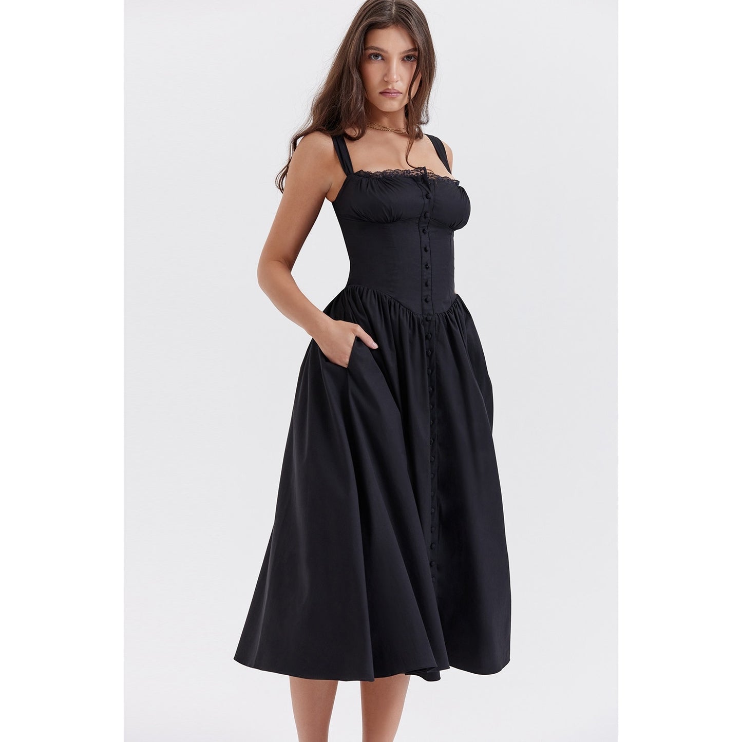 House of CB Tatiana Black Midi Sundress