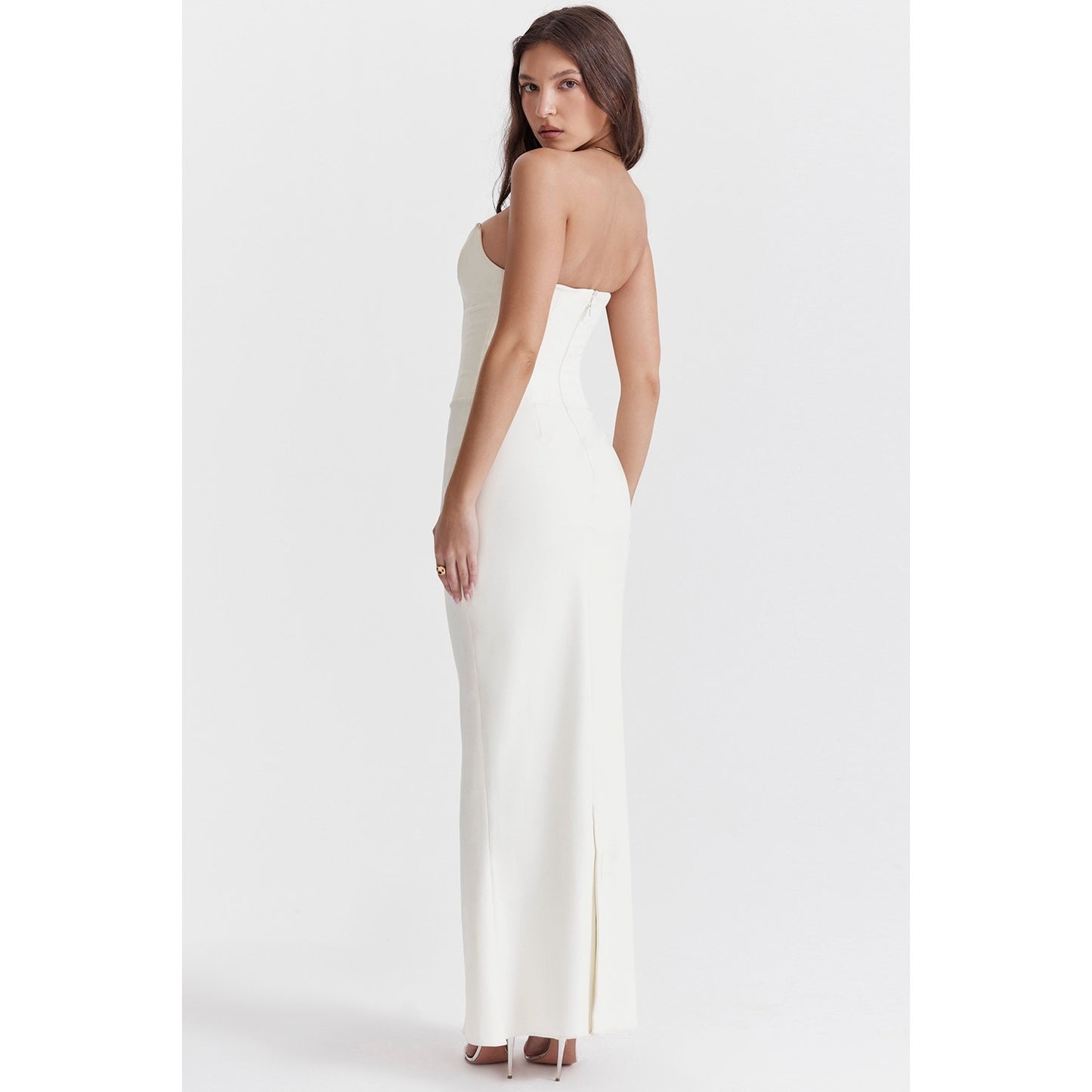 House of CB Tamara Ivory Strapless Corset Dress