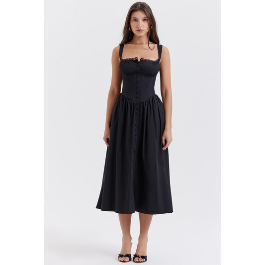 House of CB Tatiana Black Midi Sundress