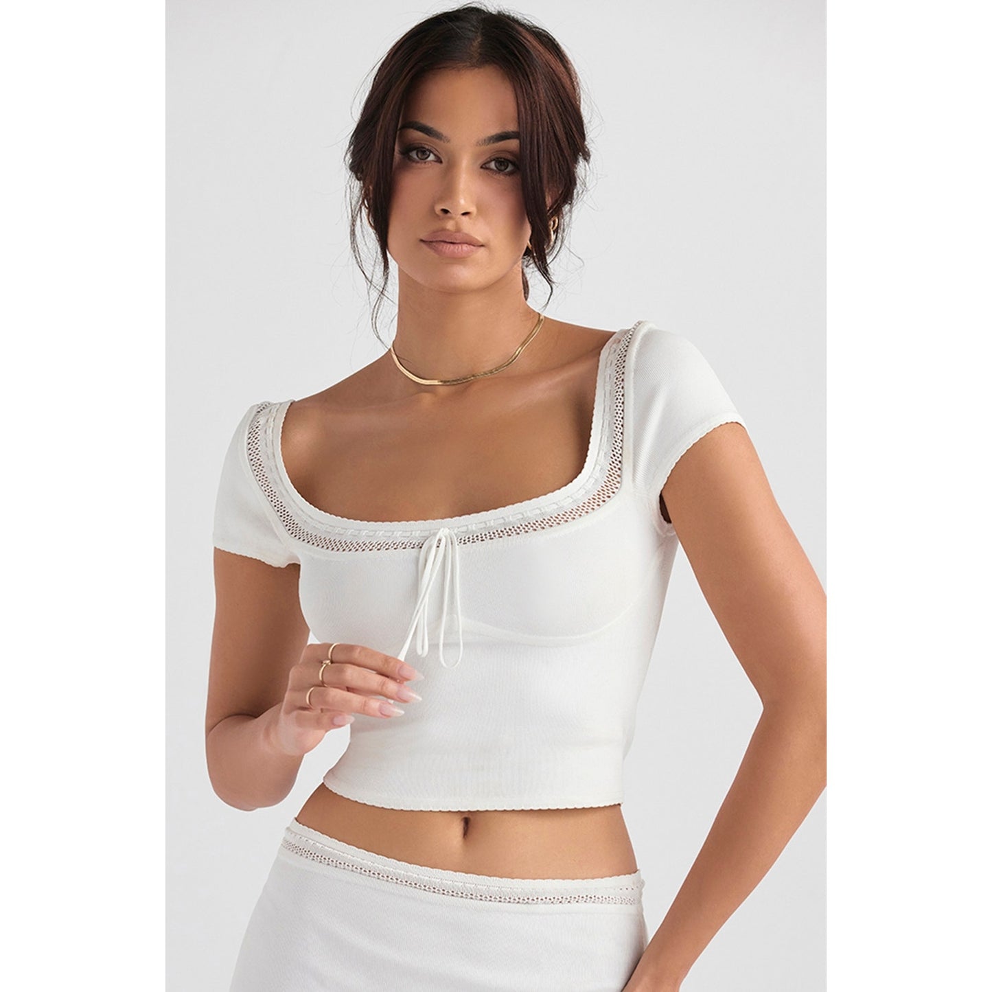 House of CB Nola ivory dainty knit top