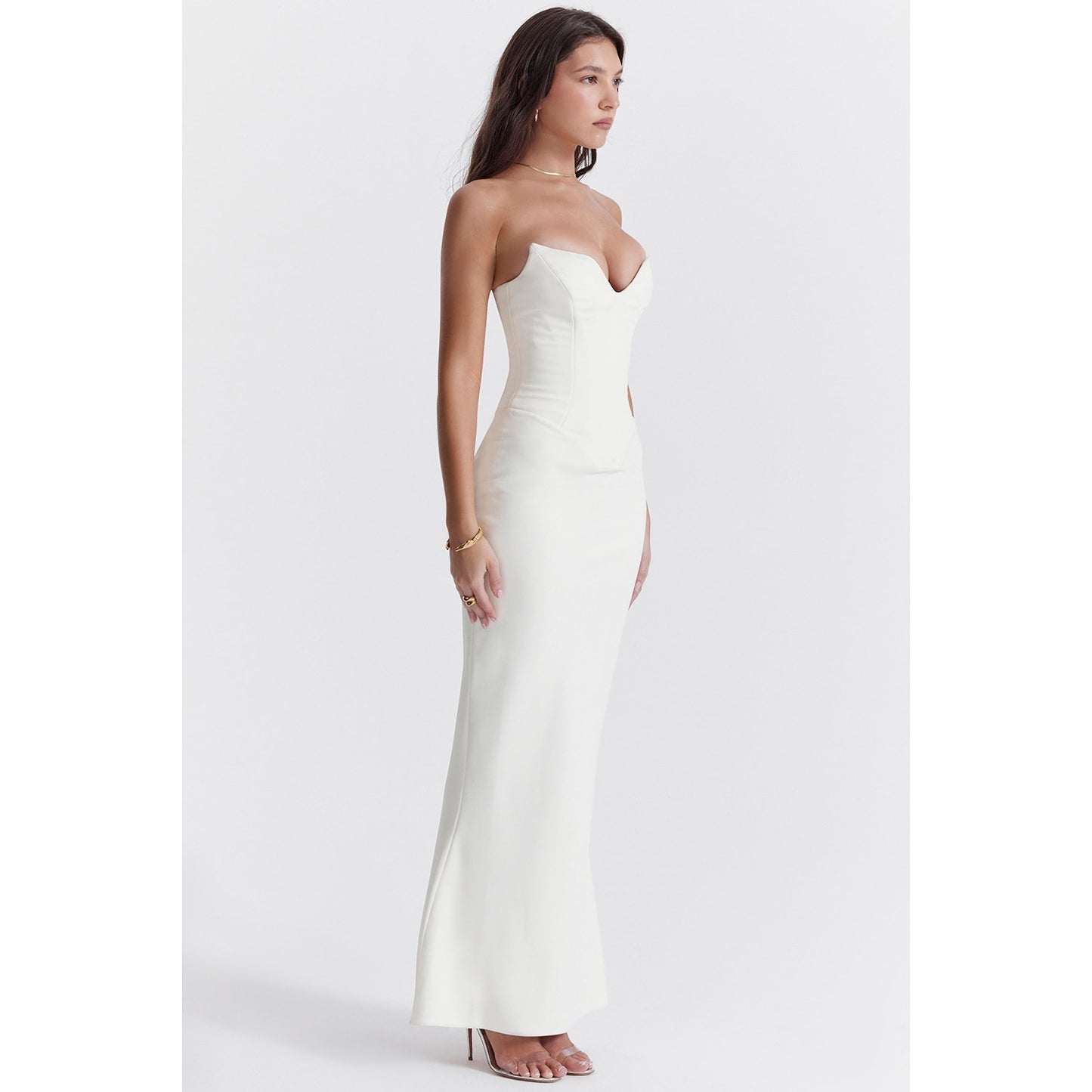 House of CB Tamara Ivory Strapless Corset Dress