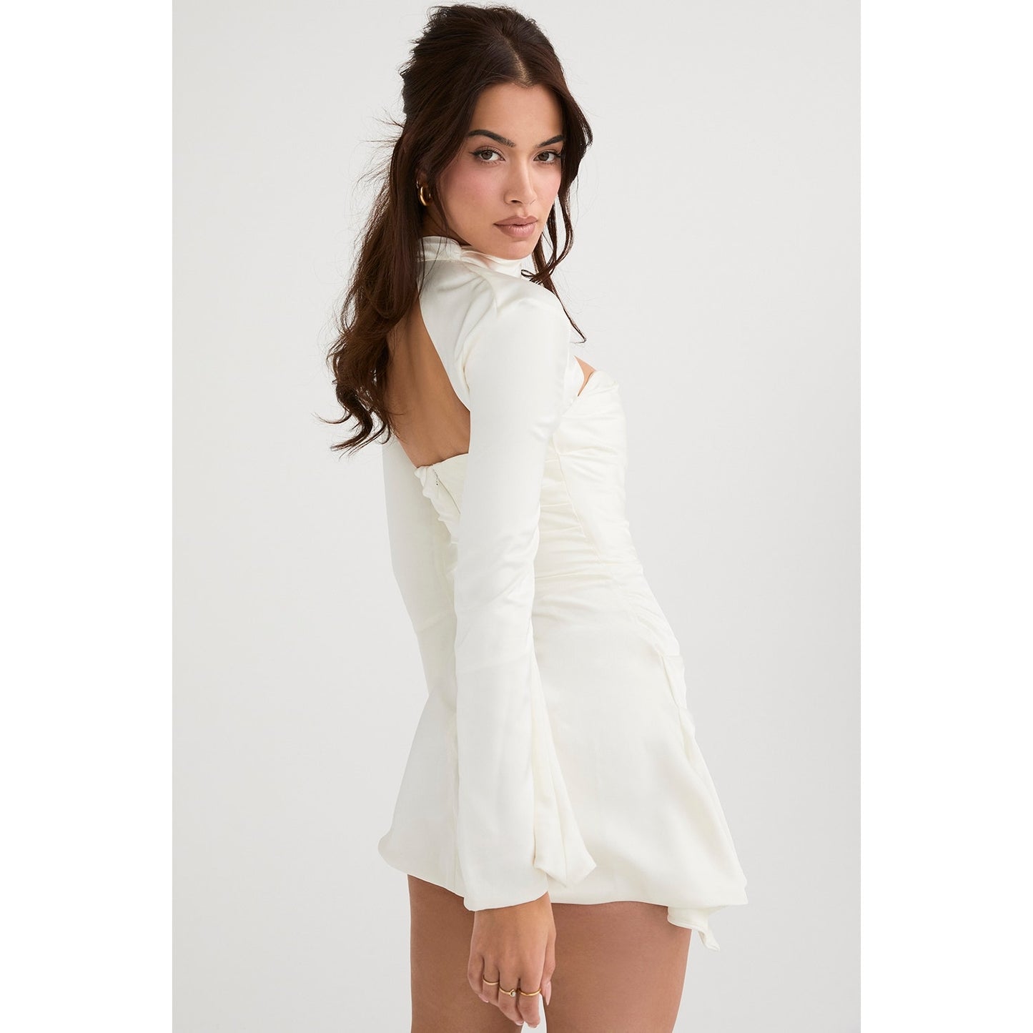 House of CB Toira Ivory Draped Corset Dress