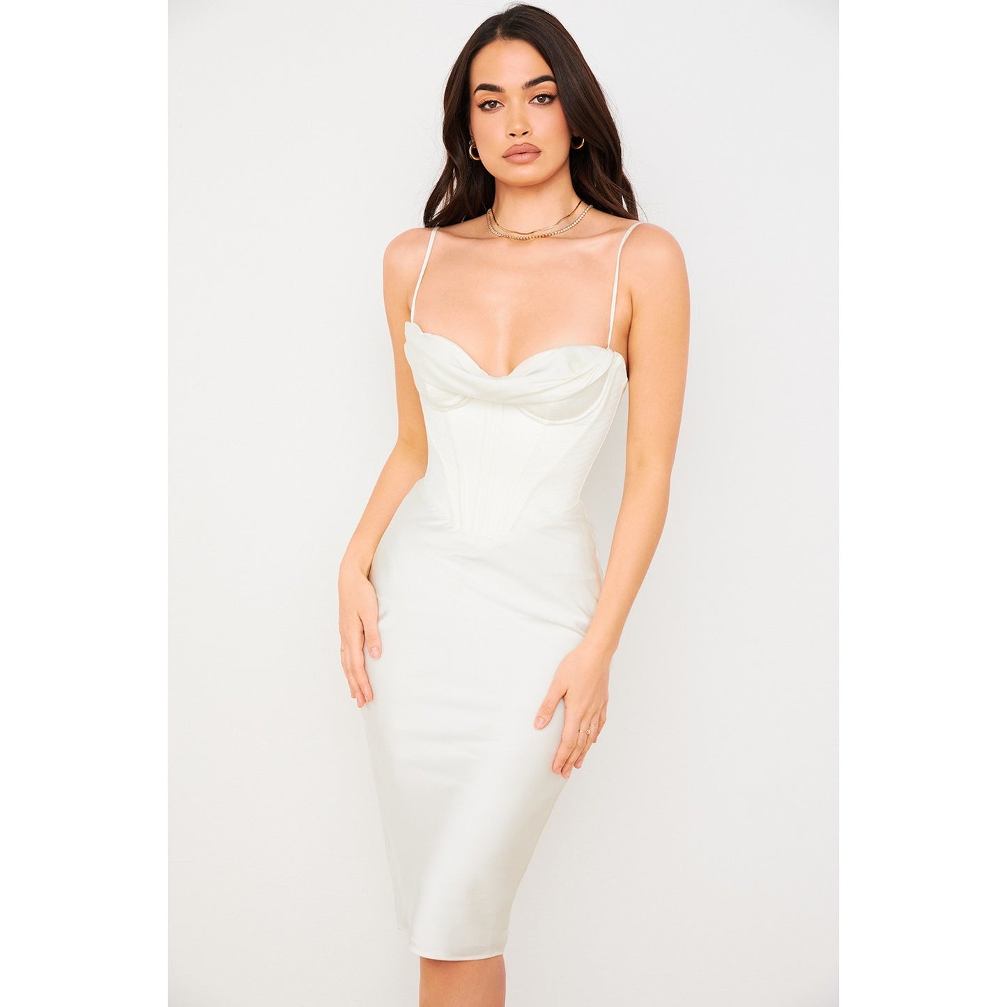 House of CB Myrna Ivory Corset Slip Dress