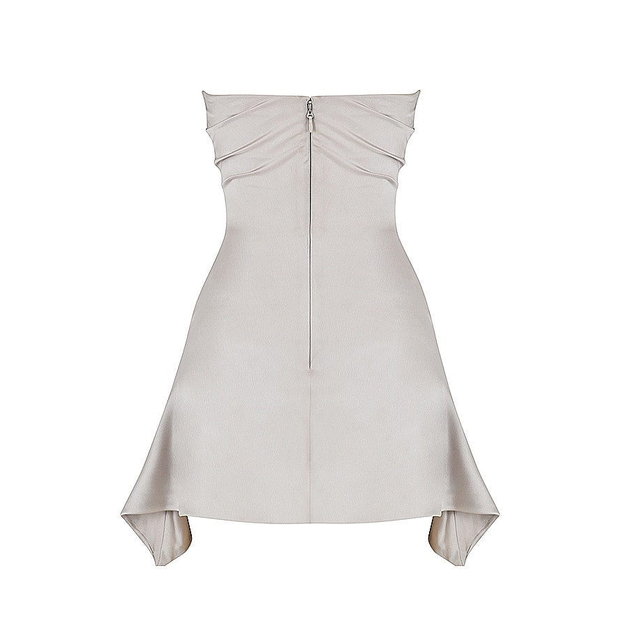 House of CB Jasmine Oyster Draped Strapless Corset Dress