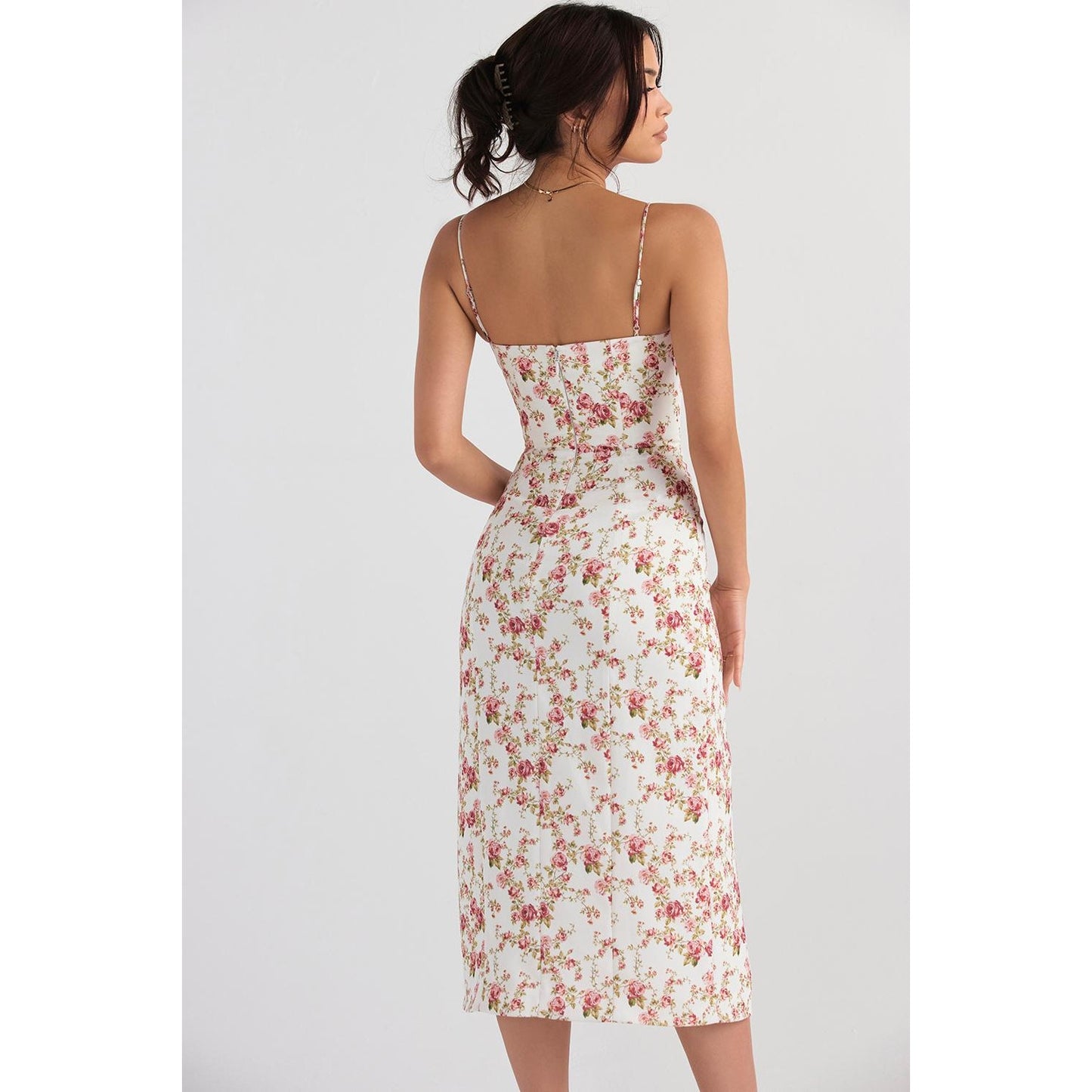 House of CB Charlotte Rose Print Corset Midi Sundress