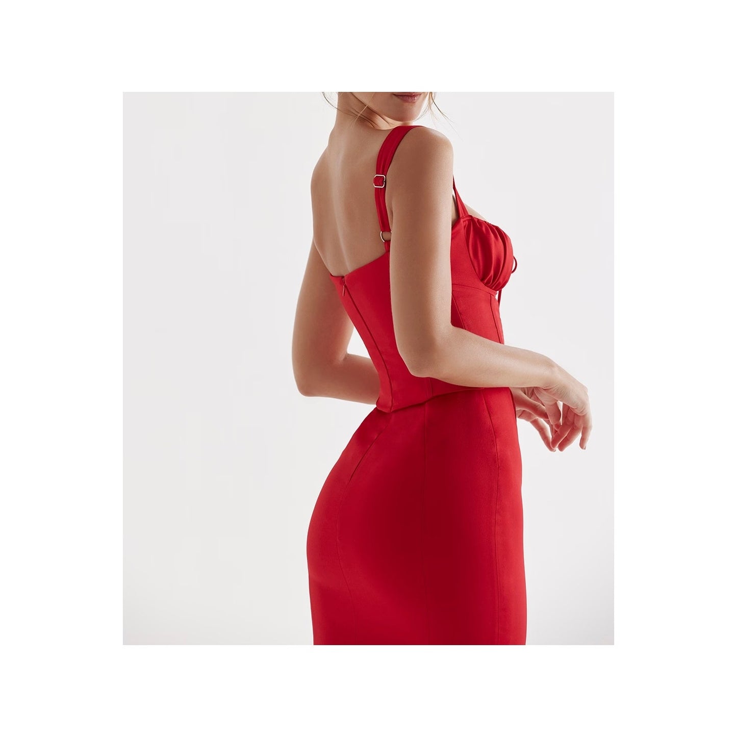 Valencia red rose corset dress - NWOT