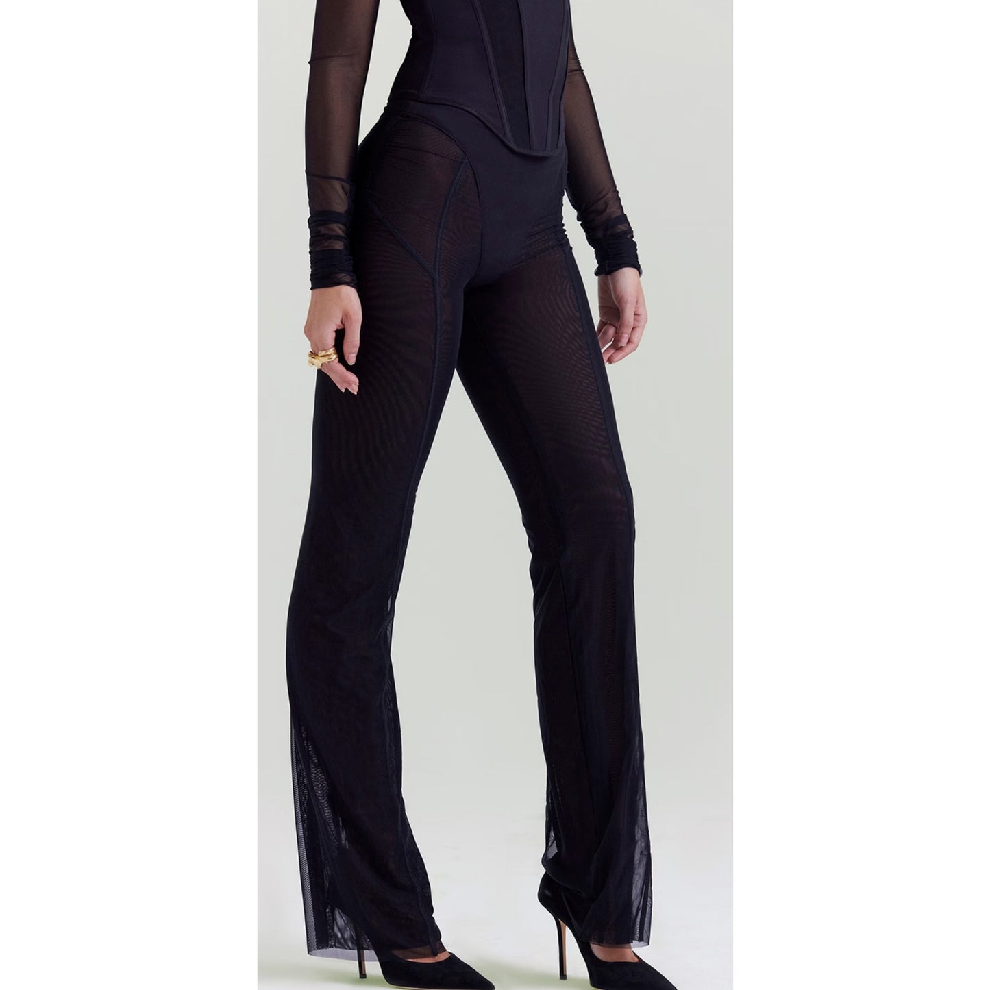 AVALON
House of CB Large (Tall)
BLACK HIGH WAIST TROUSERS
USD $135