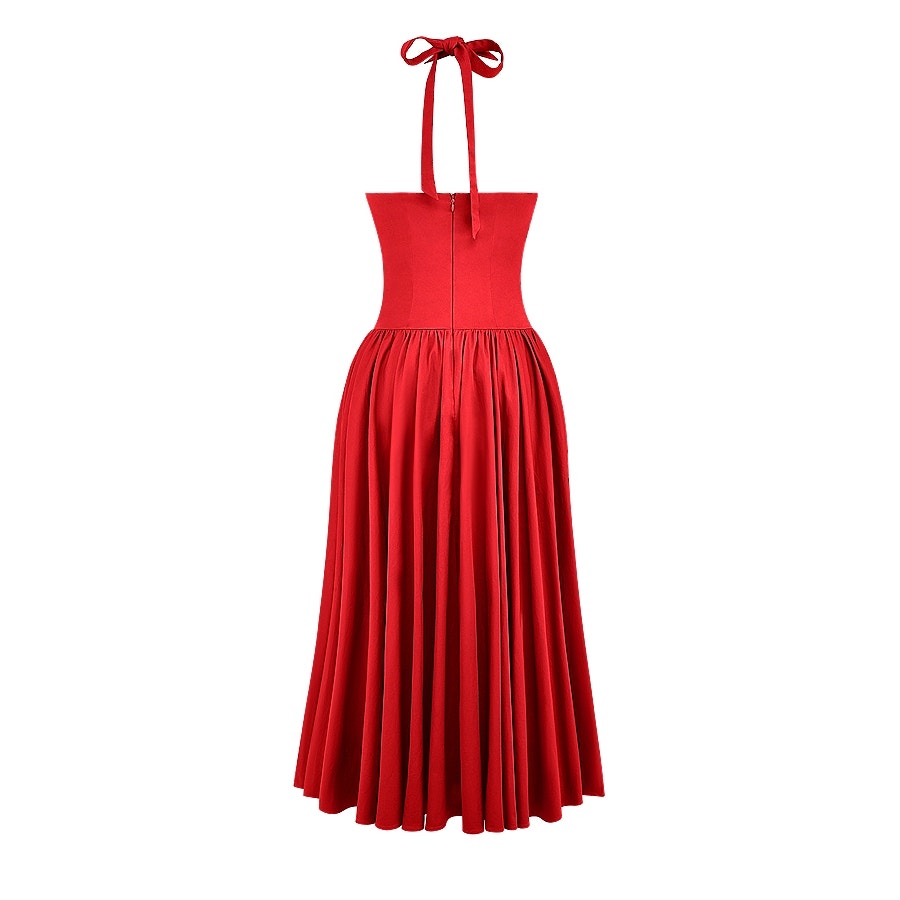 House of CB Coquette scarlet halter midi dress