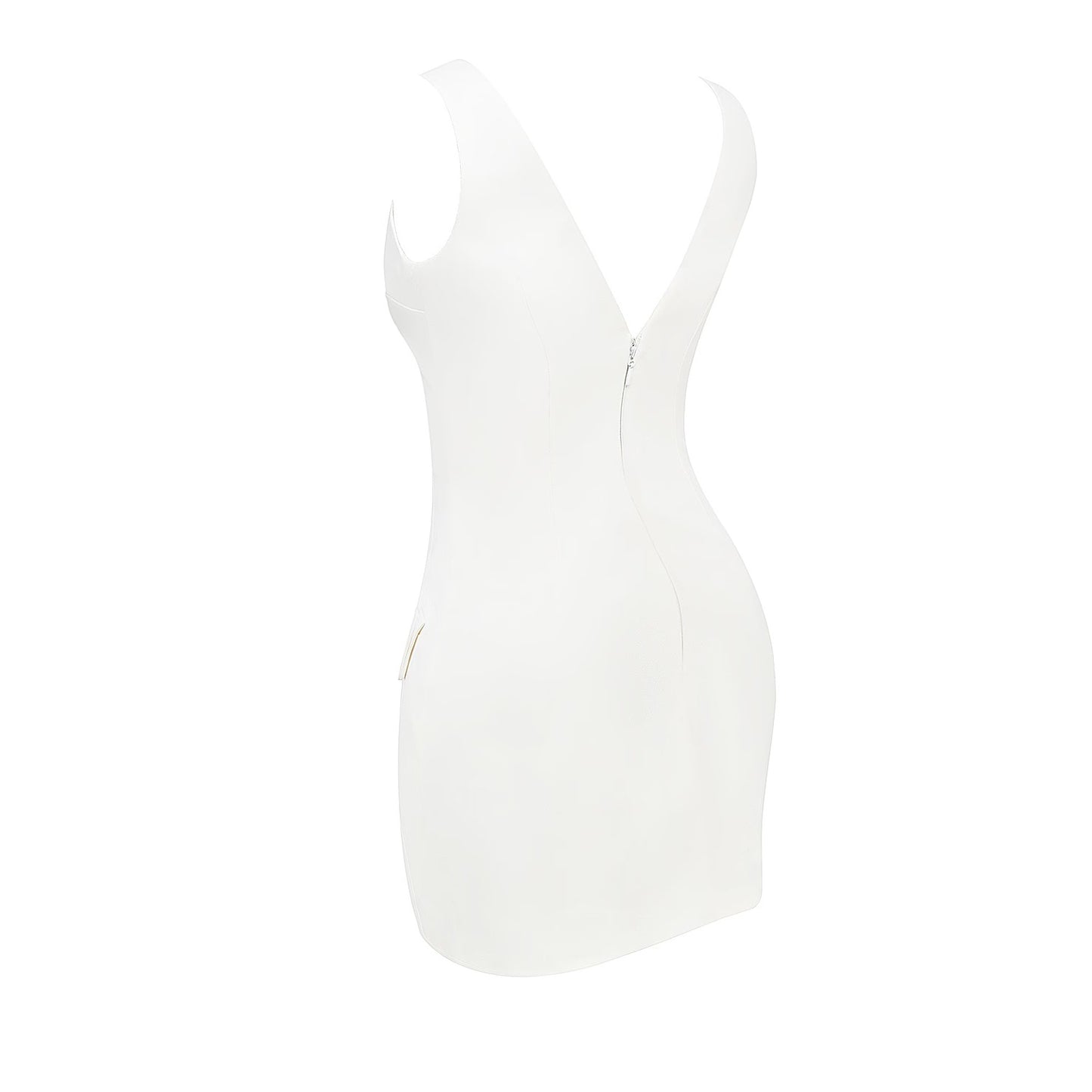 Olympia white plunge mini dress NWOT