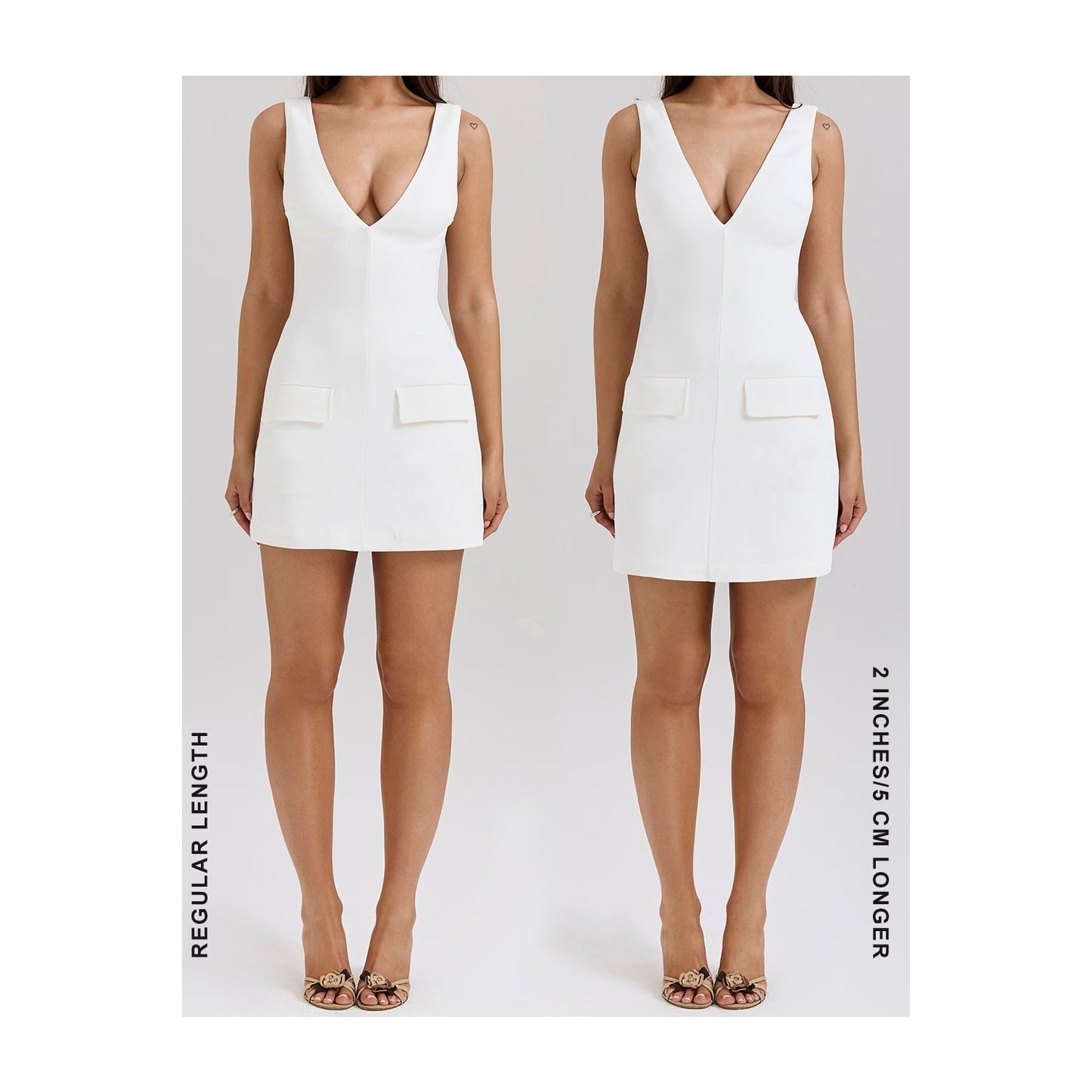 Olympia white plunge mini dress NWOT